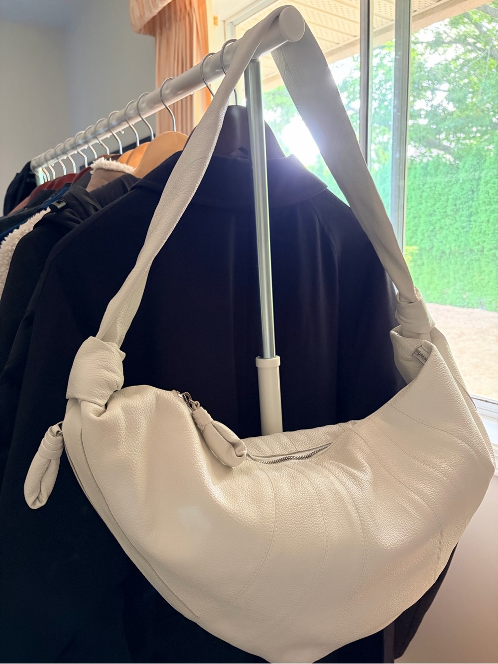 Lemaire Large Croissant Bag in Chalk